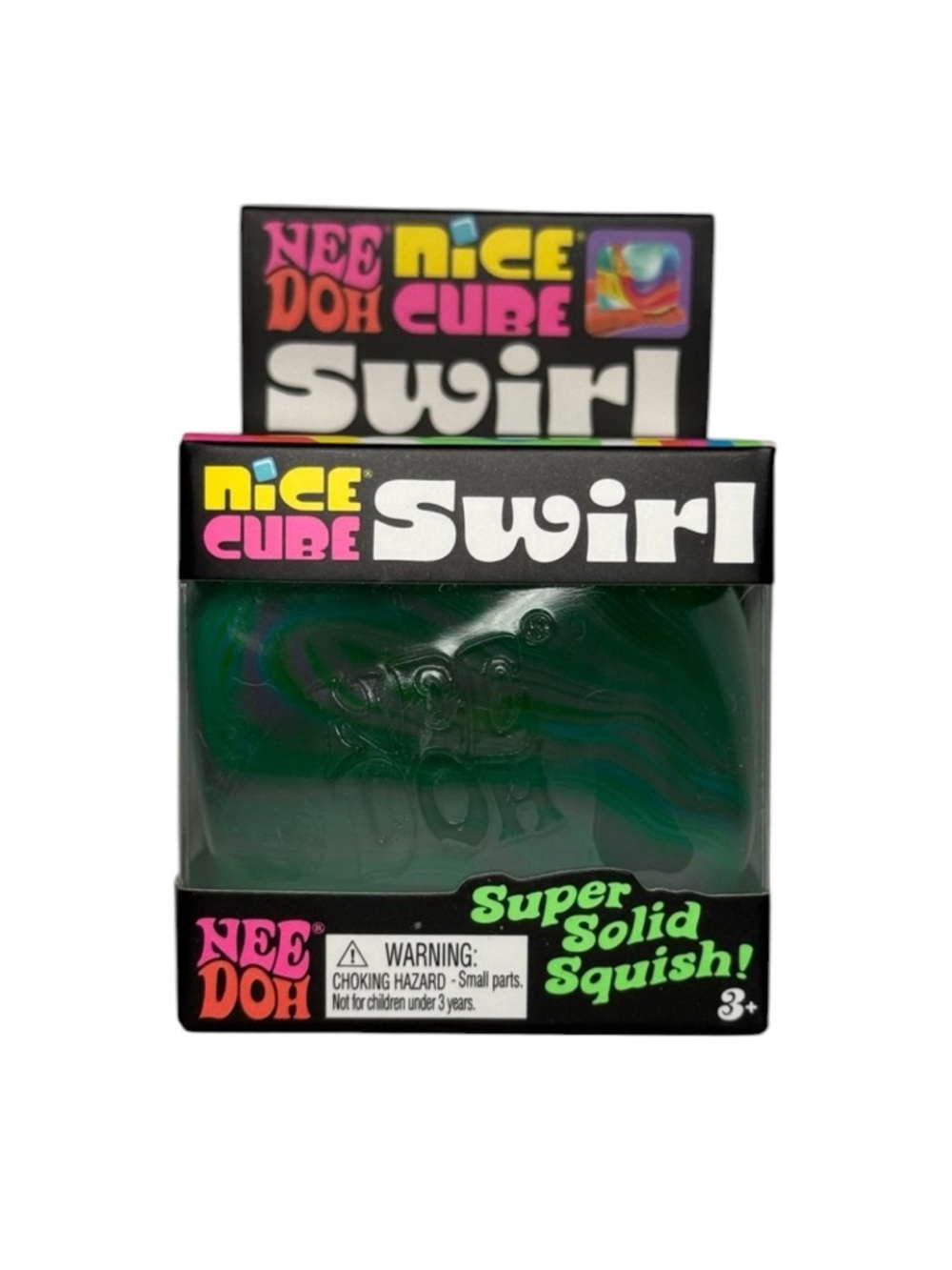 NeeDoh Nice Cube Swirl Schylling Rare Viral Squishy Stress Toy - Green